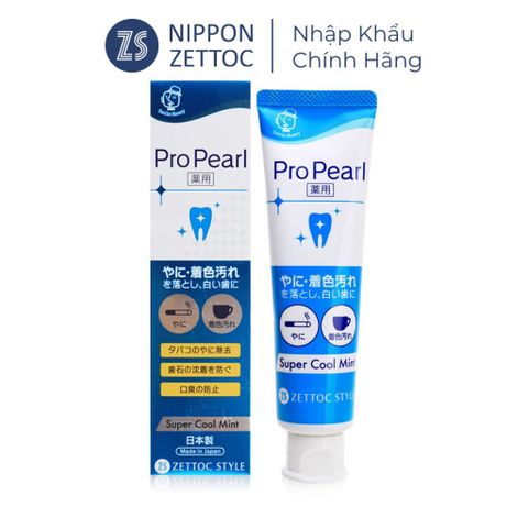Kem đánh răng ngọc trai vị bạc hà siêu mát lạnh Nippon Zettoc Toothpaste ProPearl Super Cool Mint 100g (ZS)
