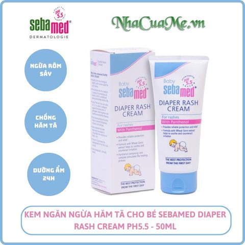 Kem ngăn ngừa và chống hăm tã cho bé Sebamed Baby Diaper Rash Cream pH5.5 (50ml)
