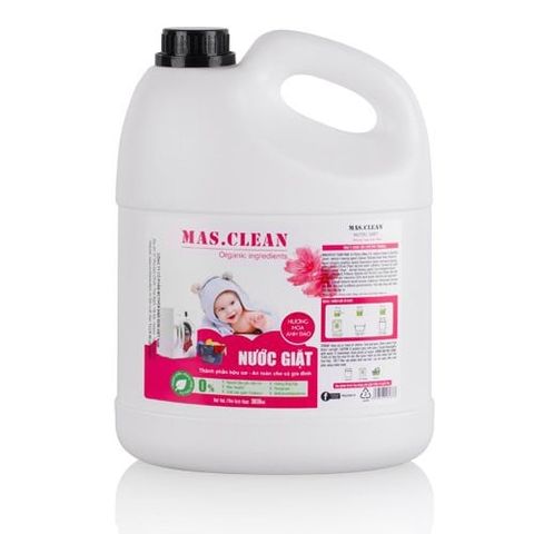Nước giặt hữu cơ Mas Clean 3.8L an toàn cho làn da nhạy cảm