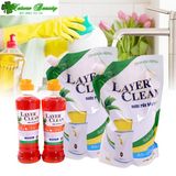 Nước rửa chén hữu cơ Layer Clean hương quýt túi 2l