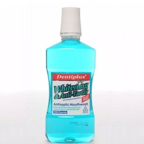 Nước súc miệng tẩy trắng răng, diệt khuẩn Dentiplus Whitening & Anti-Tartar 500ml