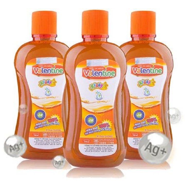 Nước súc miệng trẻ em trị nhiệt miệng hôi miệng Valentine kiddy Sao Thái Dương 250ml