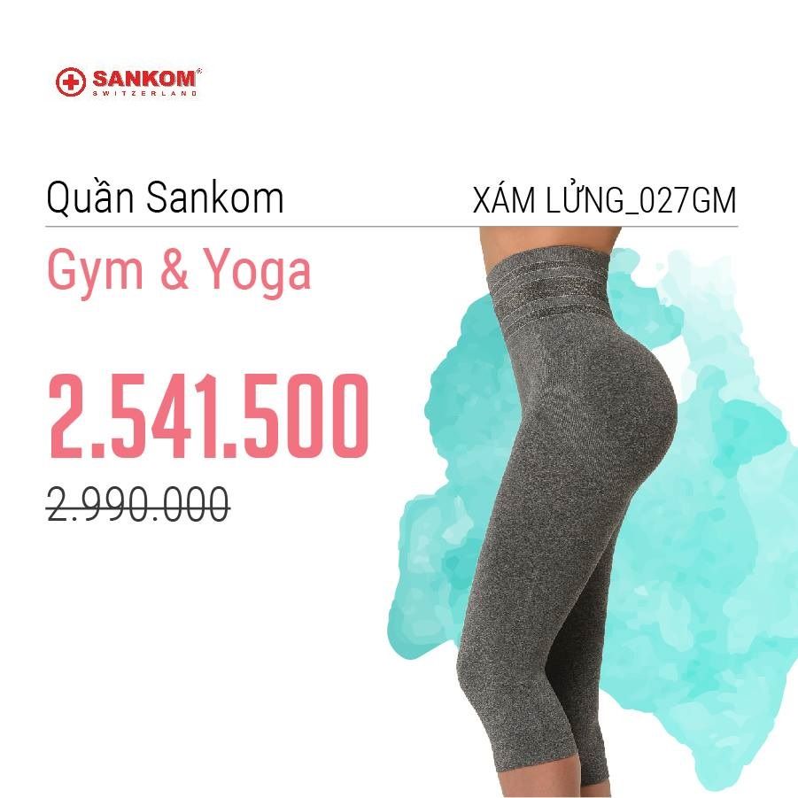 quần yoga, quần tập gym Sankom lửng màu xám