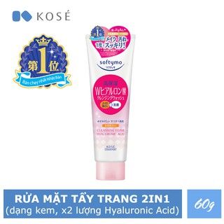 Sữa Rửa Mặt Tẩy Trang 2 Trong 1 Kosé Cosmeport Softymo Cleansing Foam Hyaluronic Acid 60g