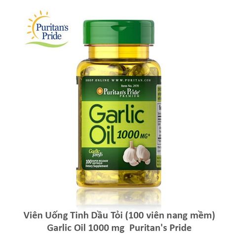 Viên uống tinh dầu tỏi Garlic Oil 1000mg Puritan’s Pride