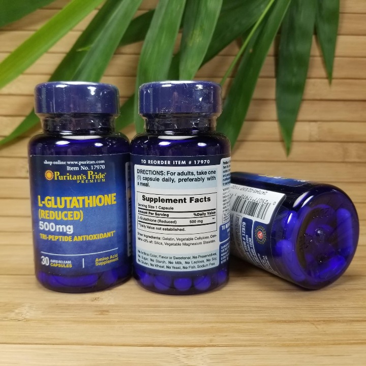 thuốc glutathione 500mg Thuốc L-Glutathione (Reduced) 500mg Puritan's Pride - Giảm sạm nám, làm  sáng da main image 1