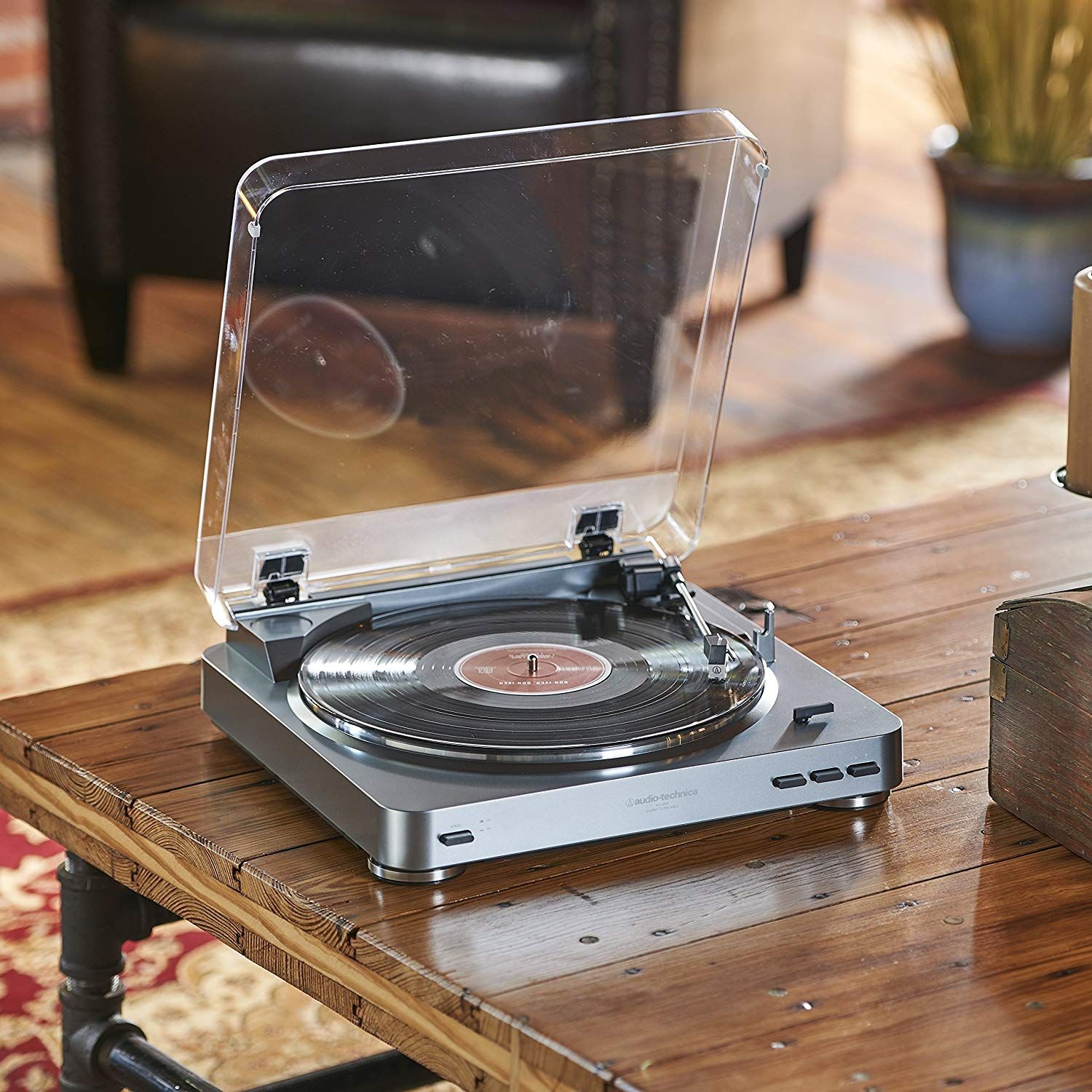 thumbnail interactive-video image 1 of Audio-Technica AT-LP60 Fully Automatic Belt-Drive Stereo Turntable For... 1 of 11