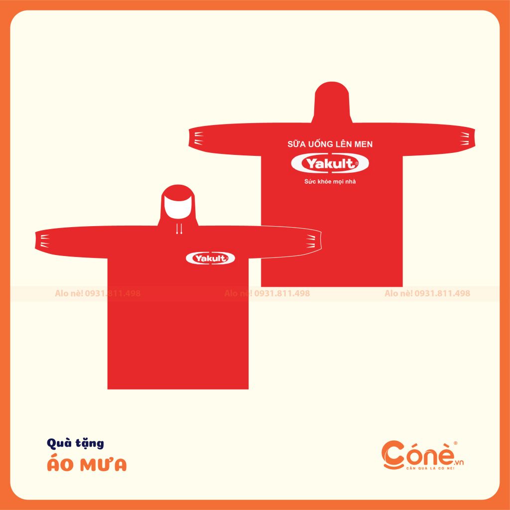 [AM004] In Áo Mưa Làm Quà Tặng Giá Rẻ CONE