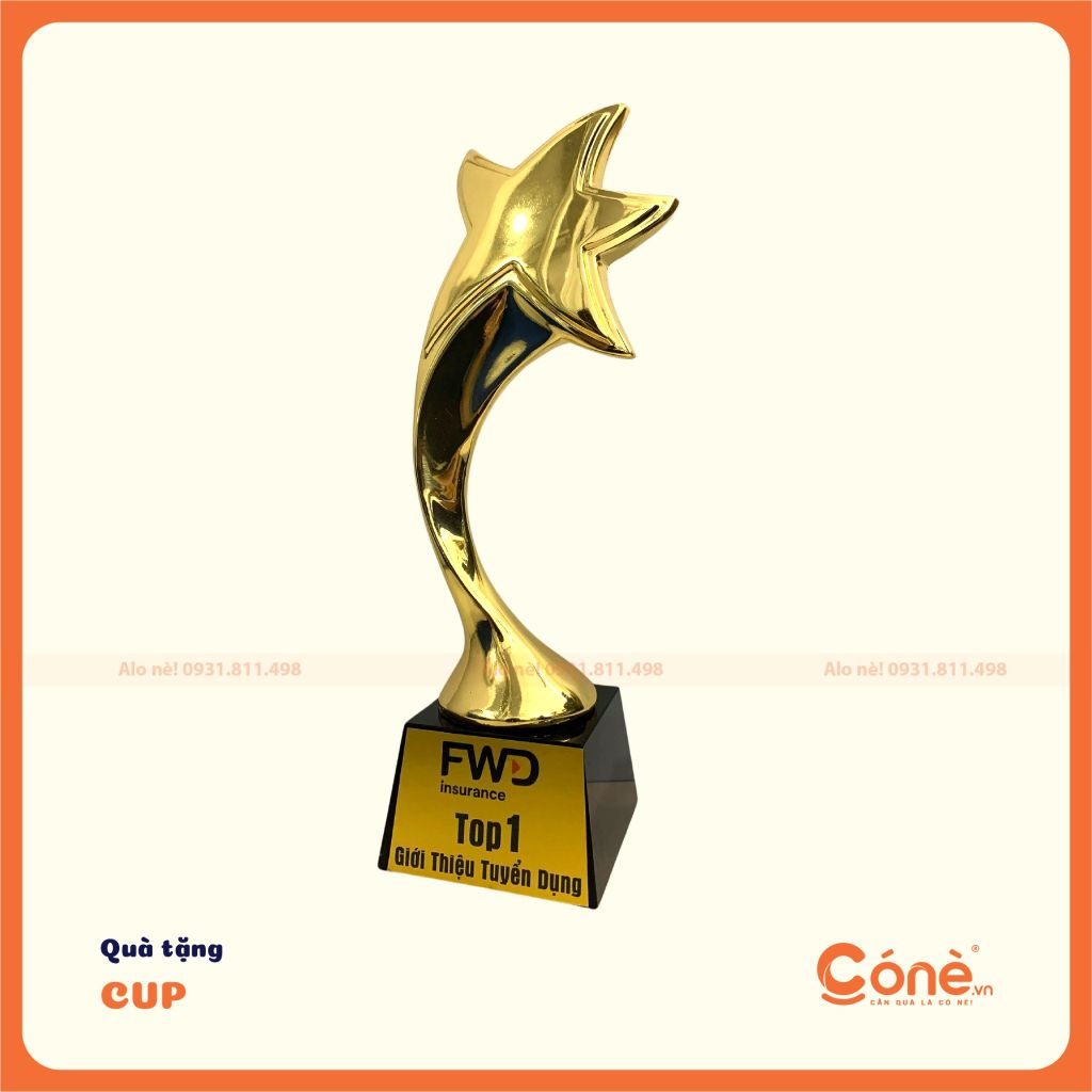 [CQT001] Cúp Vinh Danh Cone