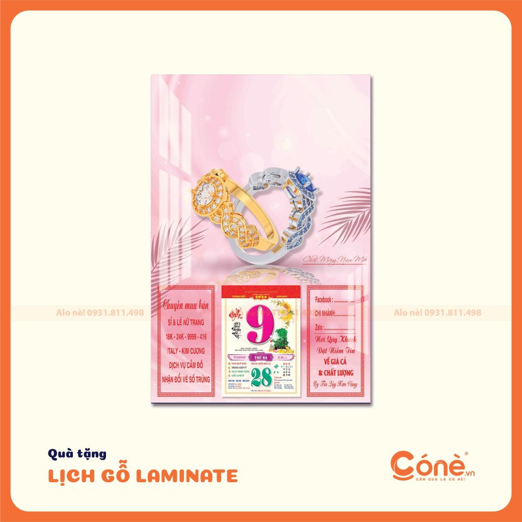 [003] Lịch Gỗ Laminate