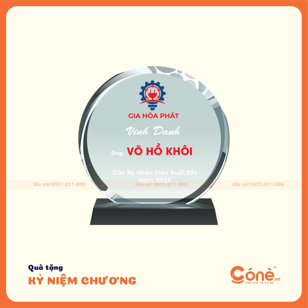 [KNC006] Kỷ Niệm Chương Hình Tròn Tôn Vinh