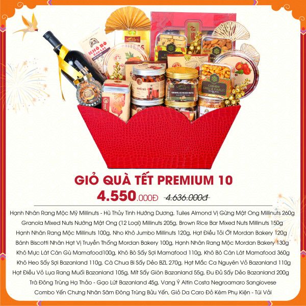 [QTTDN008] Giỏ Quà Tết Premium 10