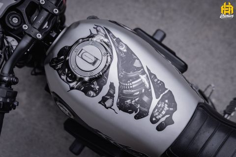 Benelli Leoncino 500 đổi màu bạc và lên tem rời độc đáo