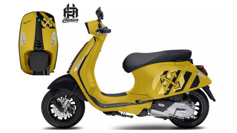 Demo Xe Vespa Sprint Vàng