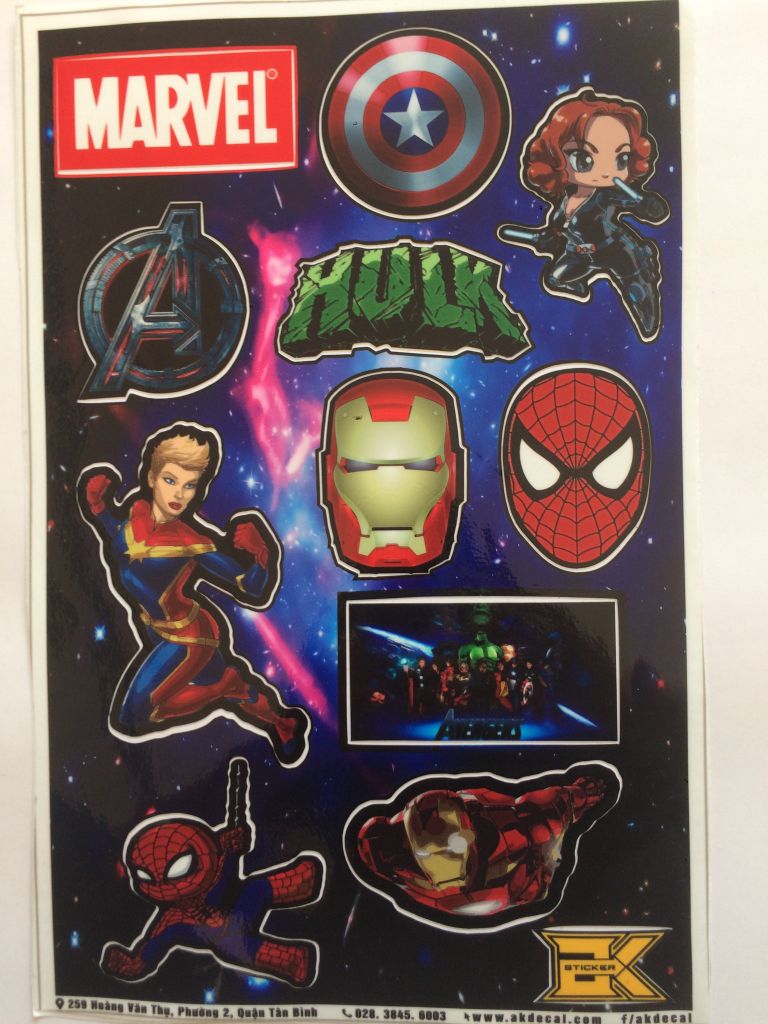  Hình dán sticker khổ A4 - 001 