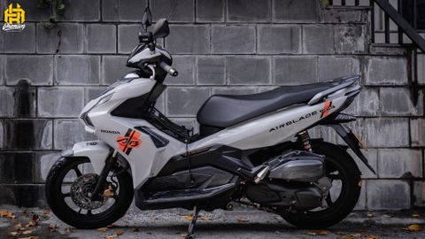 Honda AirBlade Dán Đổi Màu Xám Xi Măng Trắng Độc Đáo