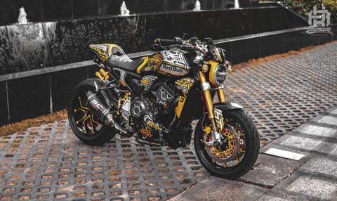 Chiếc Honda CB 1000R Neo Sport đổi màu lên tem Red Bull vàng ánh kim cực ngầu