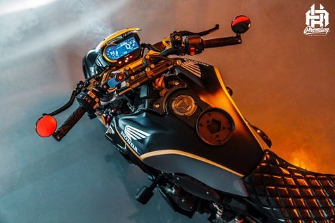 Honda CB1000R đổi màu Xám xi măng và đen mạnh mẽ cuốn hút