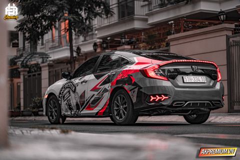 Hình Ảnh Honda Civic Được Dán Decal Thể Thao Manchester United Cực Đẹp