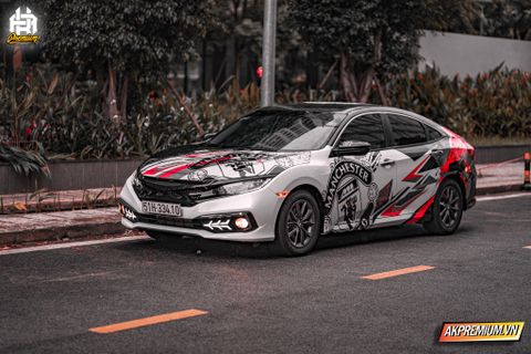 Hình Ảnh Honda Civic Được Dán Decal Thể Thao Manchester United Cực Đẹp