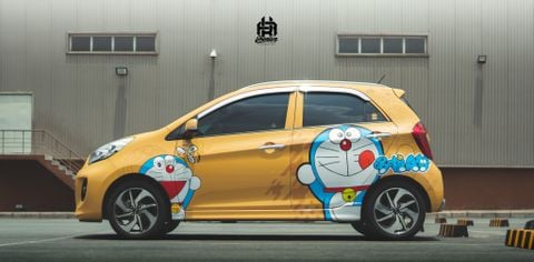 Kia Morning Dán đổi màu vàng Pikachu