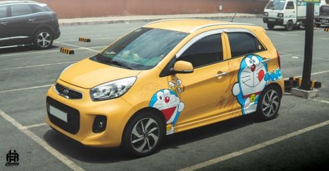Kia Morning Dán đổi màu vàng Pikachu