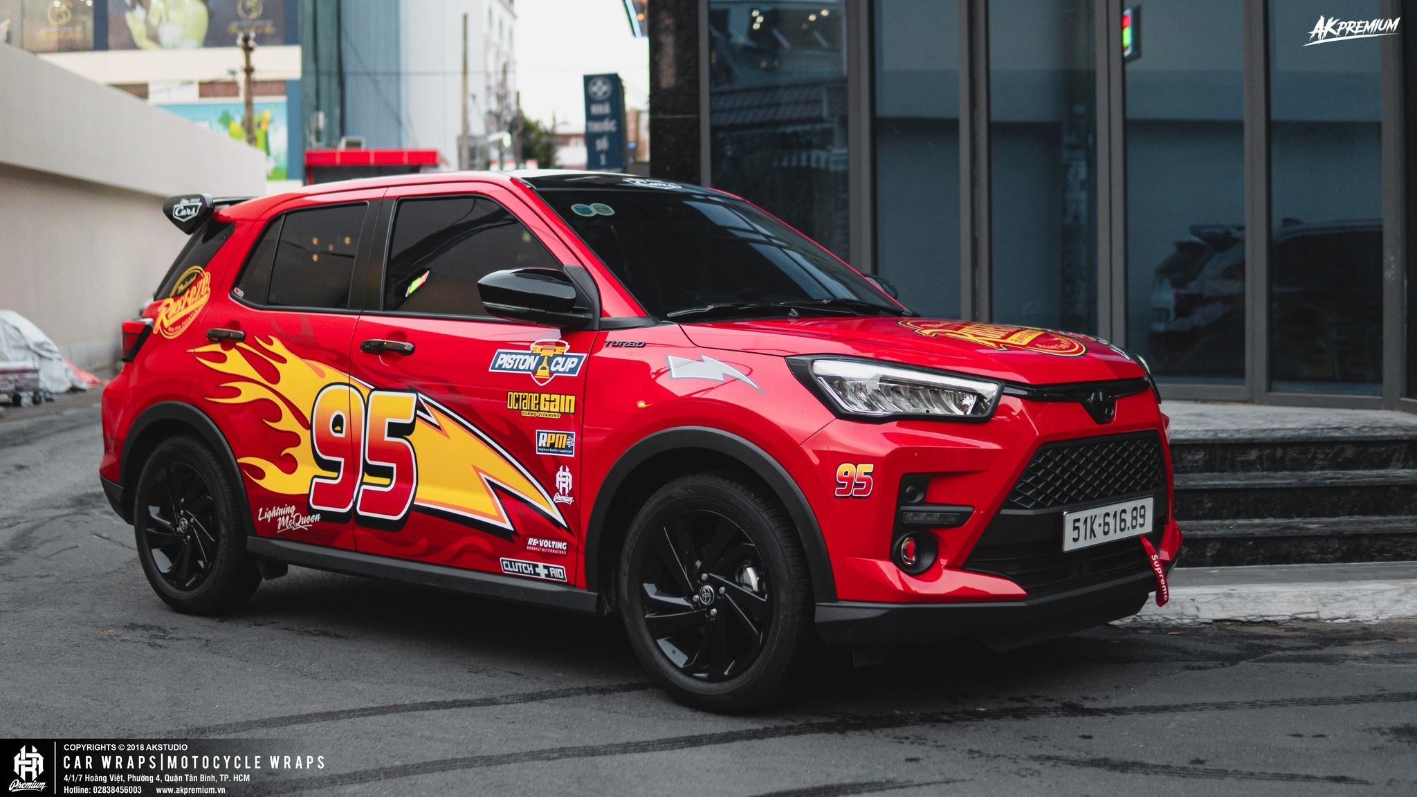  Tem Xe Toyota Raize 001 - Dán Tem Thể Thao Style 95 Cực Cháy Lightning McQueen 
