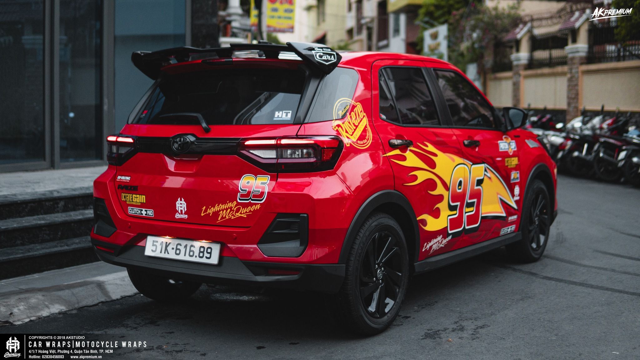  Tem Xe Toyota Raize 001 - Dán Tem Thể Thao Style 95 Cực Cháy Lightning McQueen 