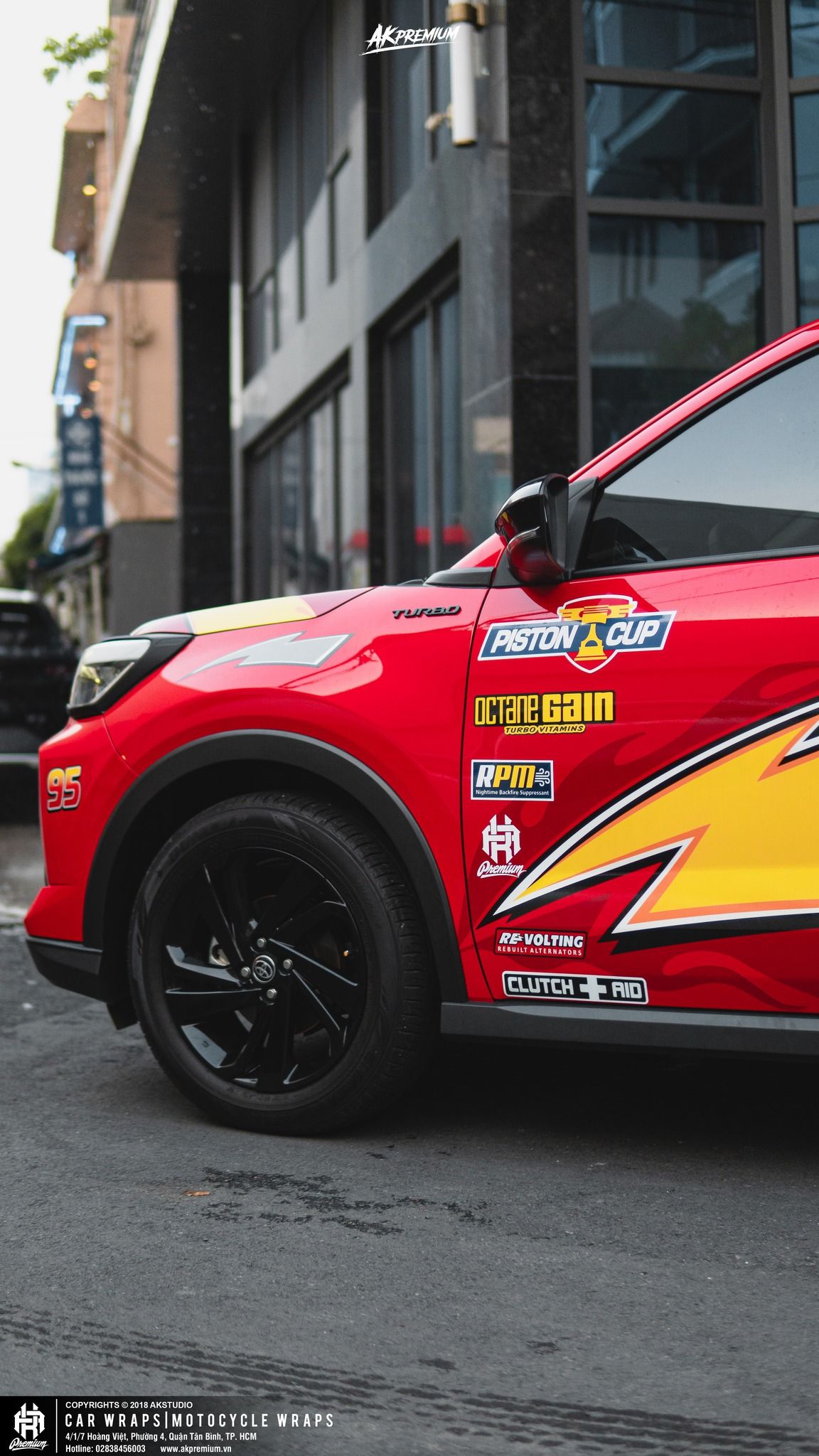  Tem Xe Toyota Raize 001 - Dán Tem Thể Thao Style 95 Cực Cháy Lightning McQueen 