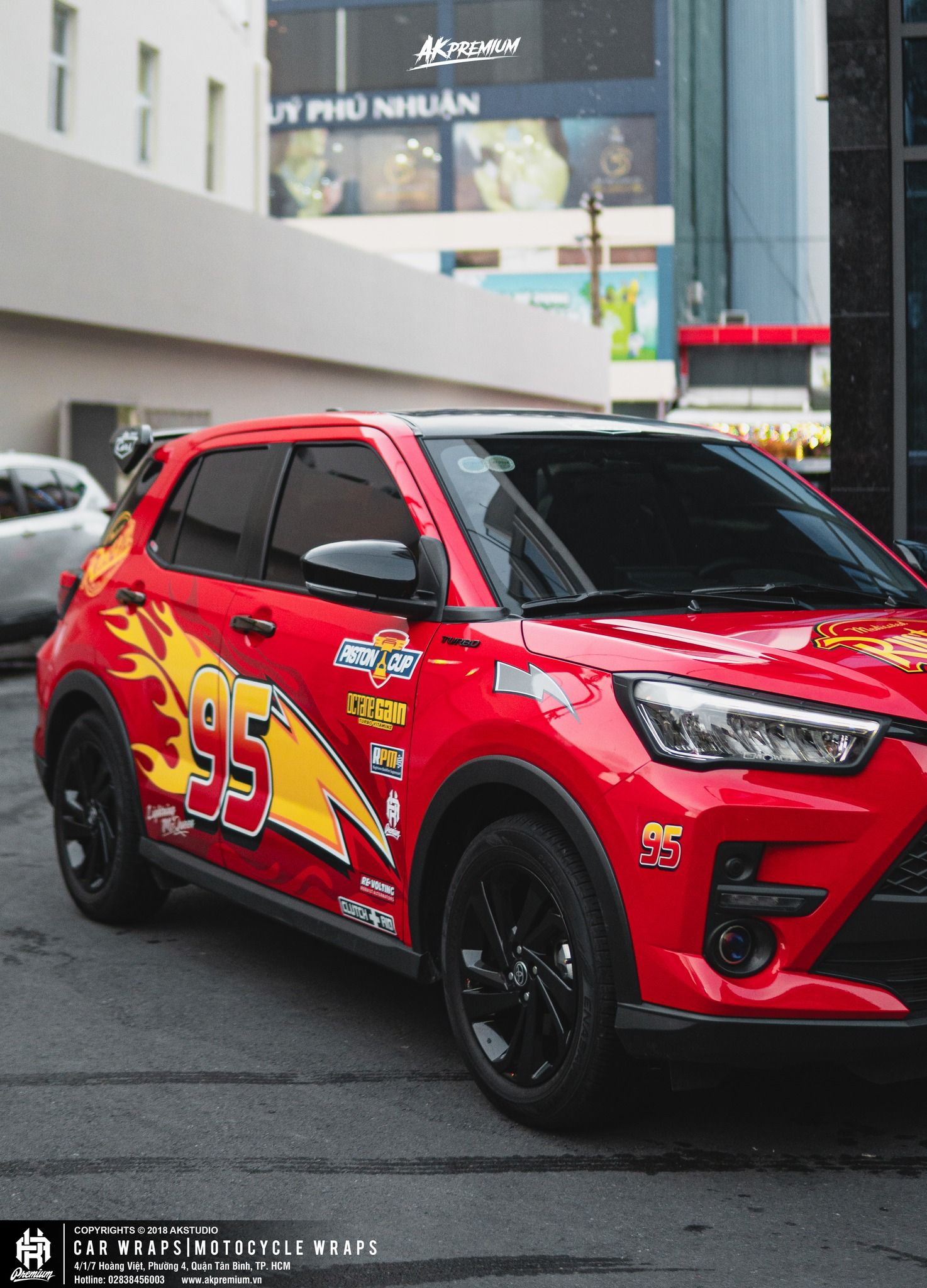  Tem Xe Toyota Raize 001 - Dán Tem Thể Thao Style 95 Cực Cháy Lightning McQueen 