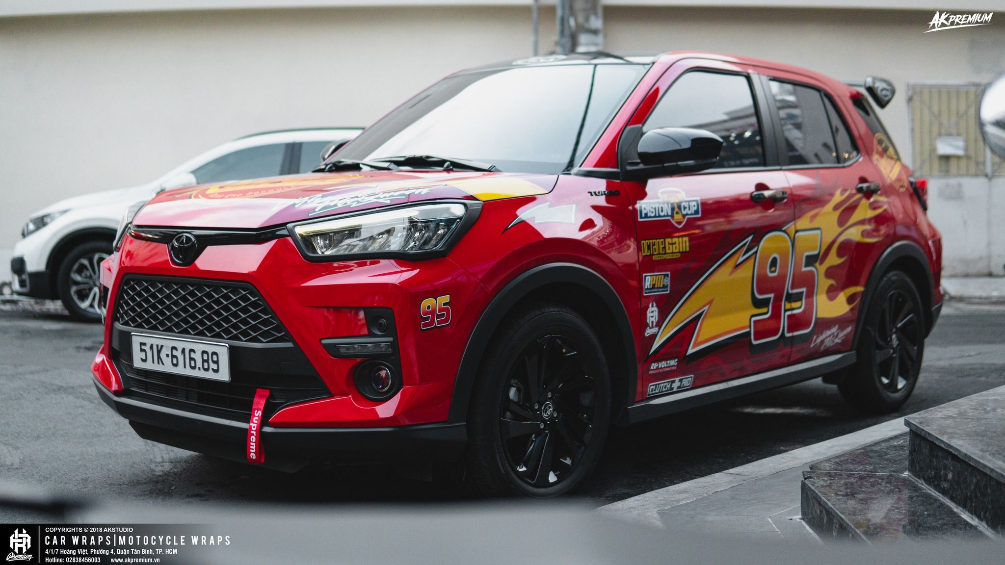  Tem Xe Toyota Raize 001 - Dán Tem Thể Thao Style 95 Cực Cháy Lightning McQueen 