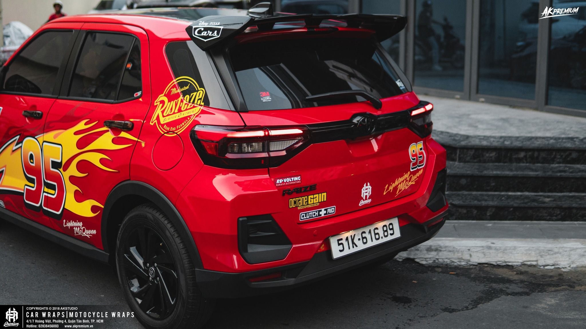  Tem Xe Toyota Raize 001 - Dán Tem Thể Thao Style 95 Cực Cháy Lightning McQueen 