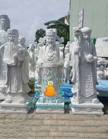 Tượng Phúc Lộc Thọ Đá Trắng Đẹp Giá Tốt
