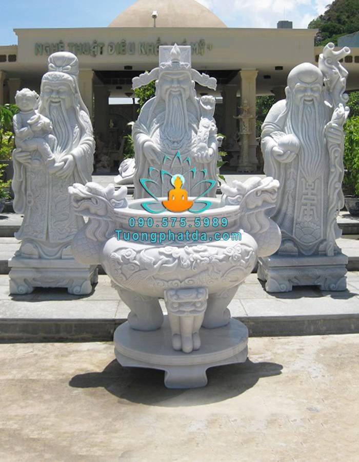 Tượng Phước Lộc Thọ Đá Trắng - Tam Đa Đá Đẹp Giá Tốt