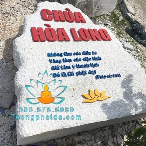 Bảng Hiệu Bằng Đá Cẩm Thạch Cho Chùa Long Hoa