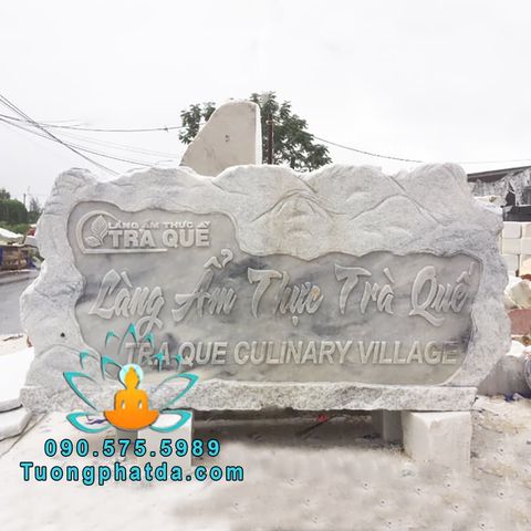 Bảng Hiệu Đá Cẩm Thạch Xám Đẹp Nguyên Khối