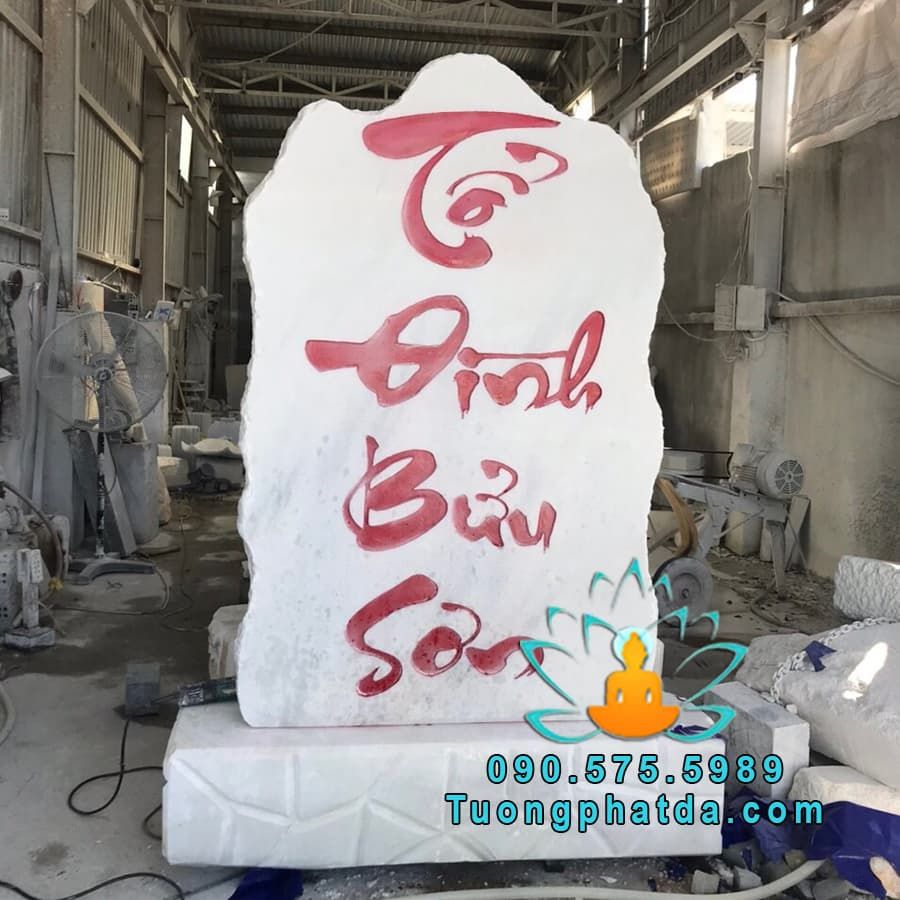 Bảng Hiệu Đá Trắng Đẹp Cho Tổ Đình Bửu Sơn