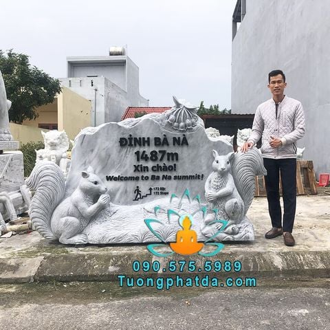 Bảng Hiệu Bằng Đá Xám Đẹp Cho Đỉnh Núi Bà Nà Đà Nẵng