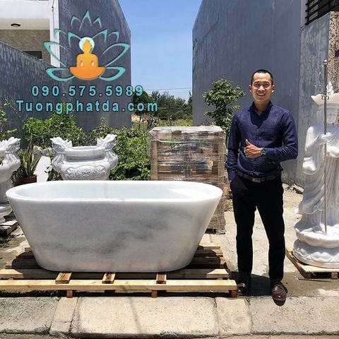 Bán Bồn Tắm Đá Cẩm Thạch Trắng Đẹp Cho Biệt Thự Tại Sài Gòn