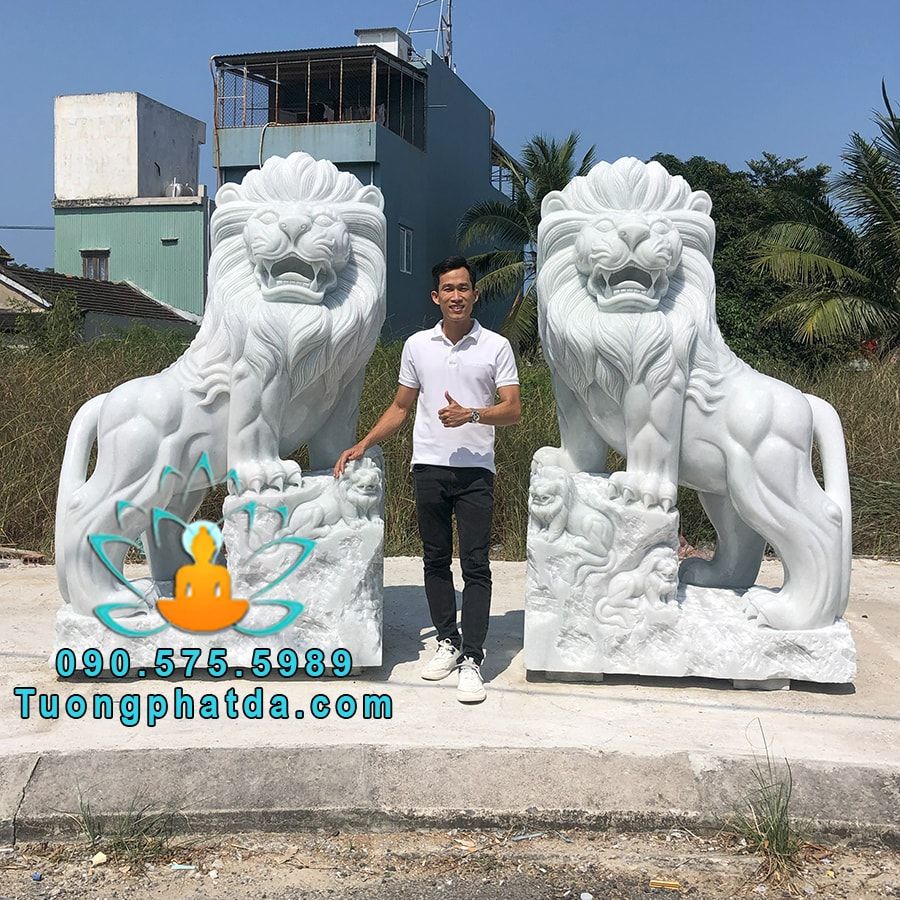 Bán Tượng Sư Tử Đá Phong Thủy Trấn Cổng Số 1 Đà Nẵng