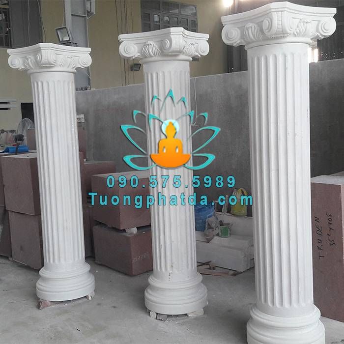 Cột Đá Trụ Đá Cẩm Thạch Trắng Tự Nhiên Cho Mặt Tiền Nhà Đẹp
