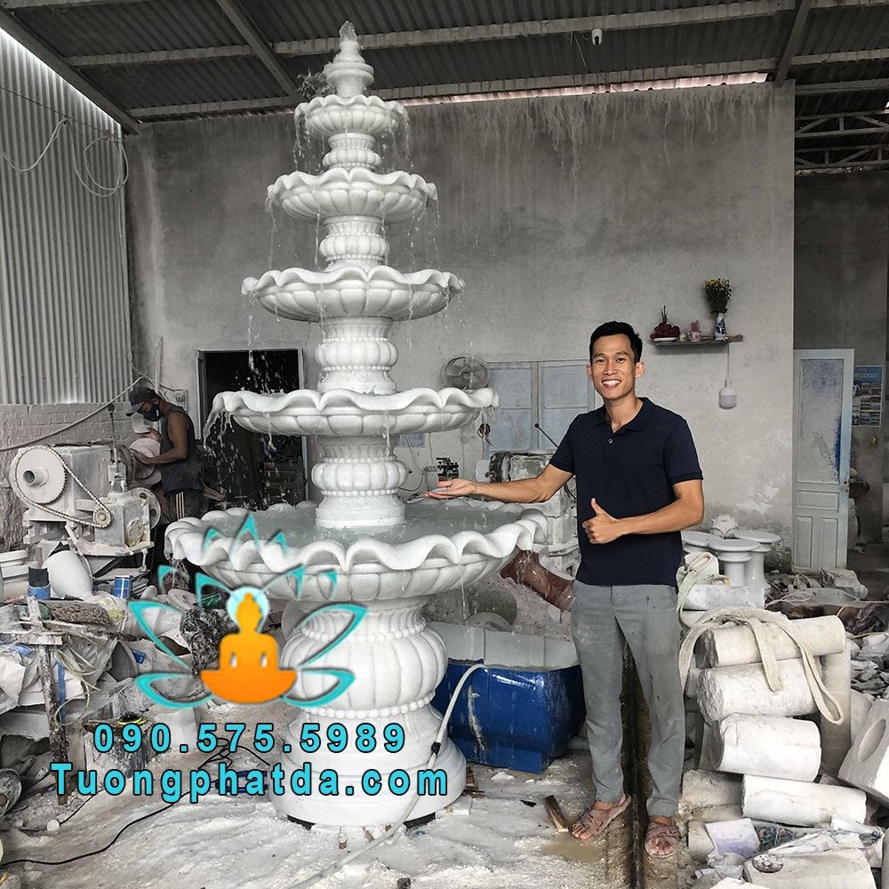 Chuyên Đài Phun Nước Đá Phong Thủy 5 Tầng Đẹp Nhất Tại Gia Lai