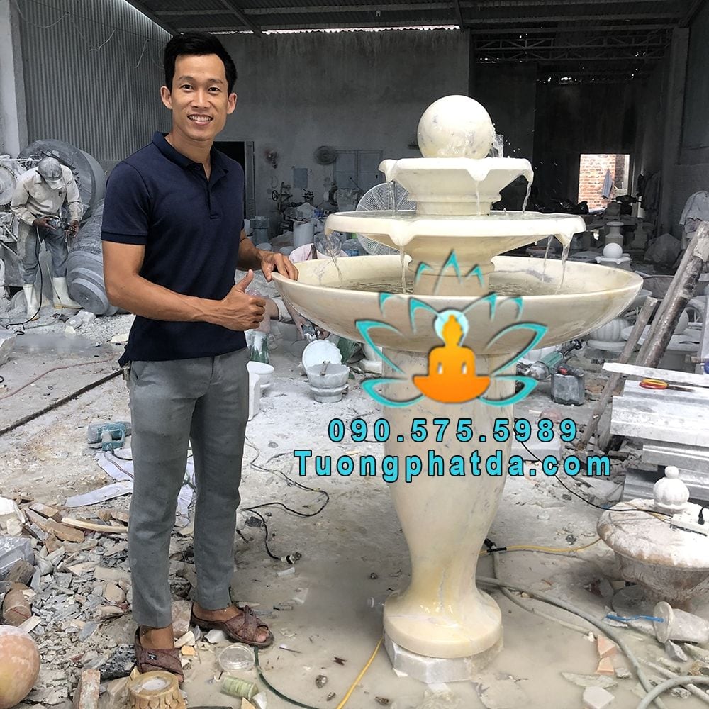 Bộ Đài Phun Nước Đá Phong Thủy Tiểu Cảnh Sân Vườn Đẹp Nhất Tại Hòa Bình