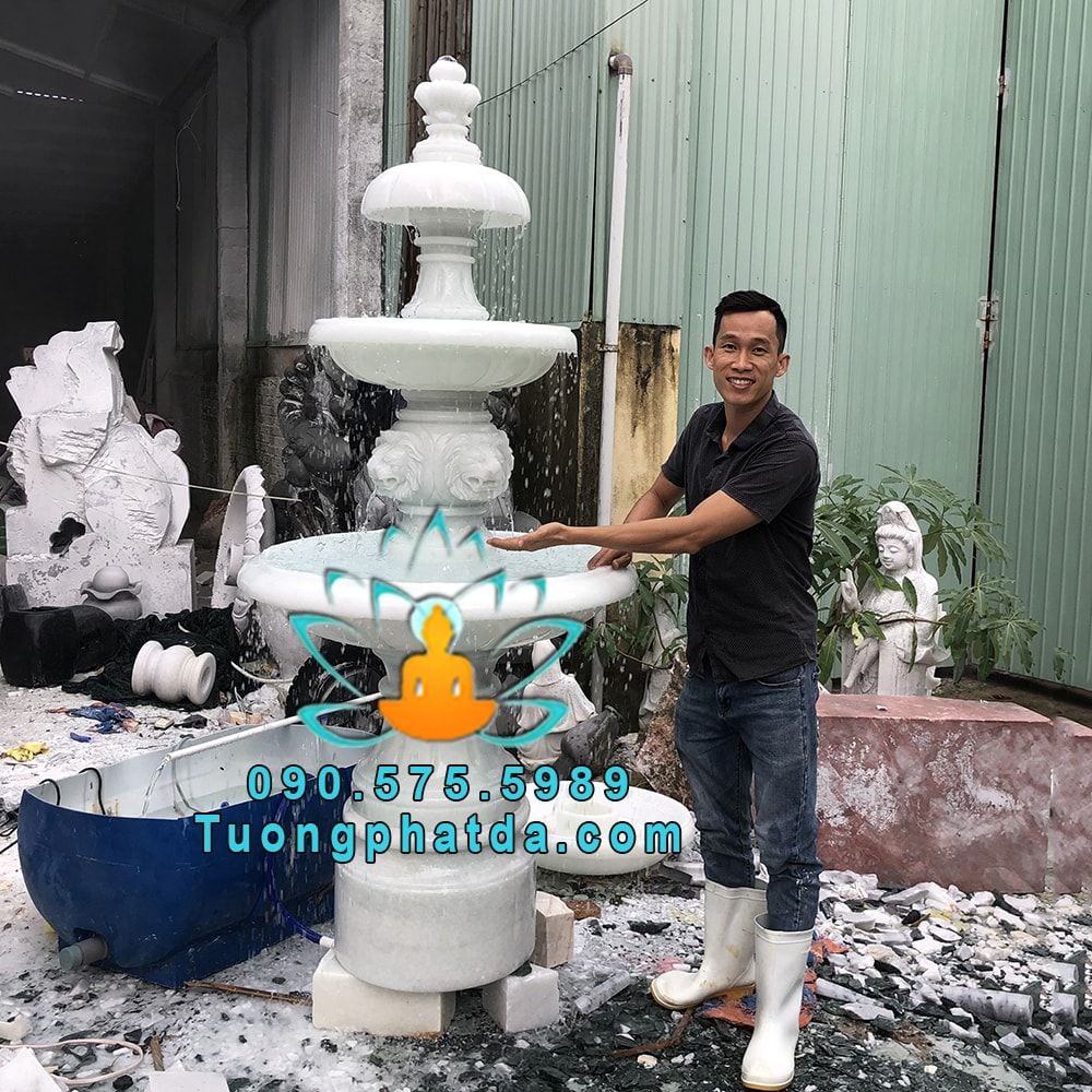 Bán Đài Phun Nước Sư Tử Đá Phong Thủy Đẹp Nhất Tại Lâm Đồng