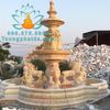 Đài Phun Nước Sư Tử Đá Vàng Tự Nhiên Nguyên Khối