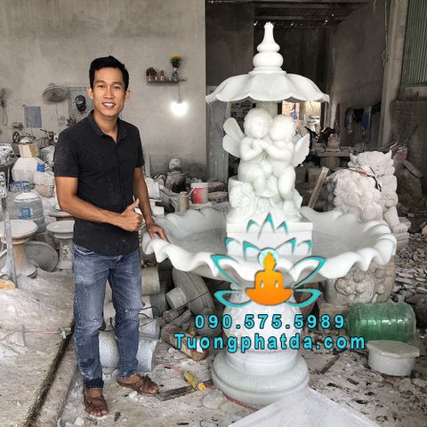 Bộ Đài Phun Nước Thiên Thần Đá Phong Thủy Đẹp Nhất Tại Nghệ An