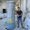Điêu Khắc Trụ Rồng Đá Cẩm Thạch Xám Đẹp Nguyên Khối