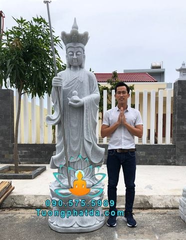 Điêu Khắc Tượng Địa Tạng Đá Cẩm Thạch Nguyên Khối Đẹp Tại Bạc Liêu