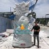 Chế Tác Tượng Rồng Đá Phong Thủy Phun Nước Đẹp Cao 3m