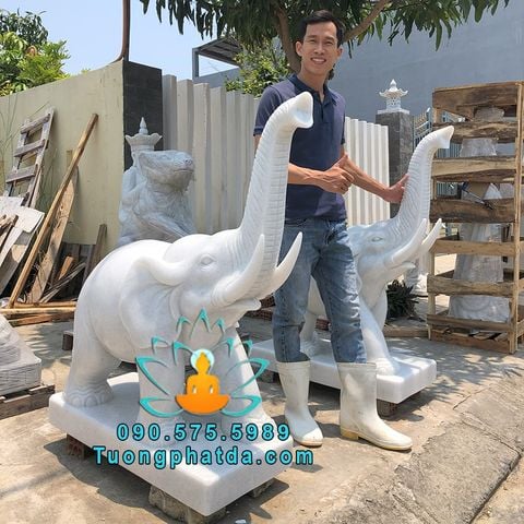 Điêu Khắc Tượng Voi Đá Phong Thủy Trấn Cổng Nhà - Công Ty